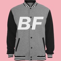 Black/Grey Fleece Baseball Custom Varsity men Jacket